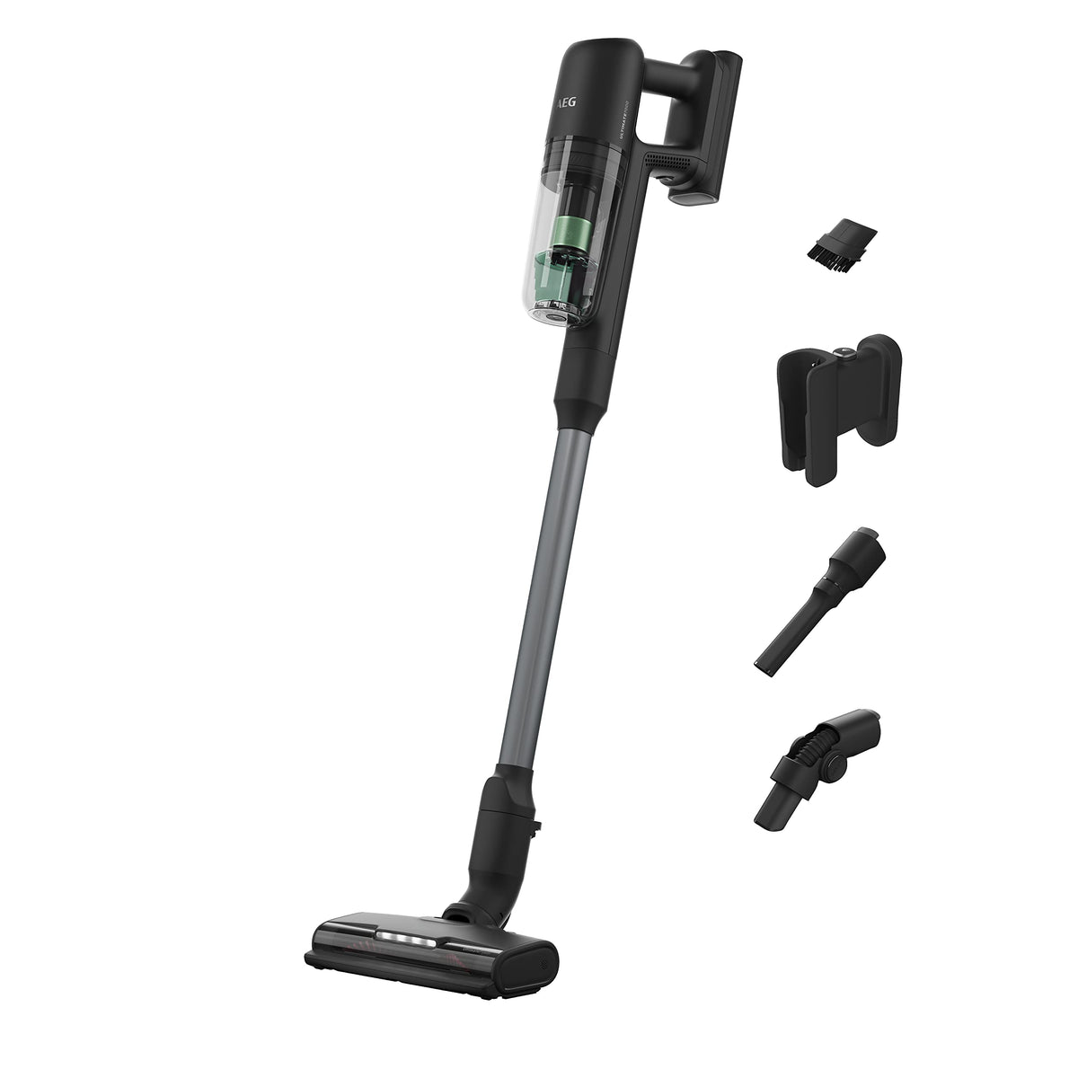 AEG Ergorapido 2in1 Akku Staubsauger, Beutellos, inkl. Tierhaardüse, bis zu 45 Min. Laufzeit, Freistehend, 180° Drehgelenk, Bürstenreinigungsfunktion, LED-Frontlichter, Rot, CX7-2-45AN