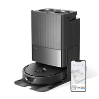 roborock Qrevo Saugroboter mit Wischfunktion, 5500Pa Saugkraft, 3D-Kartierung, Doppeldrehmopps Wischroboter automatische Wasser-Befüllung, Entleerung, Staubbeutel-Entleerung, Reinigung(Weiß)