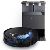ECOVACS DEEBOT T50 Omni Saugroboter mit Wischfunktion,15.000 Pa, T30 Omni-Upgrade, Ausziehbare Seitenbürste und Mopp, ZeroTangle 2.0, Moppwäsche mit 75°C heißem Wasser, All-in-One Station