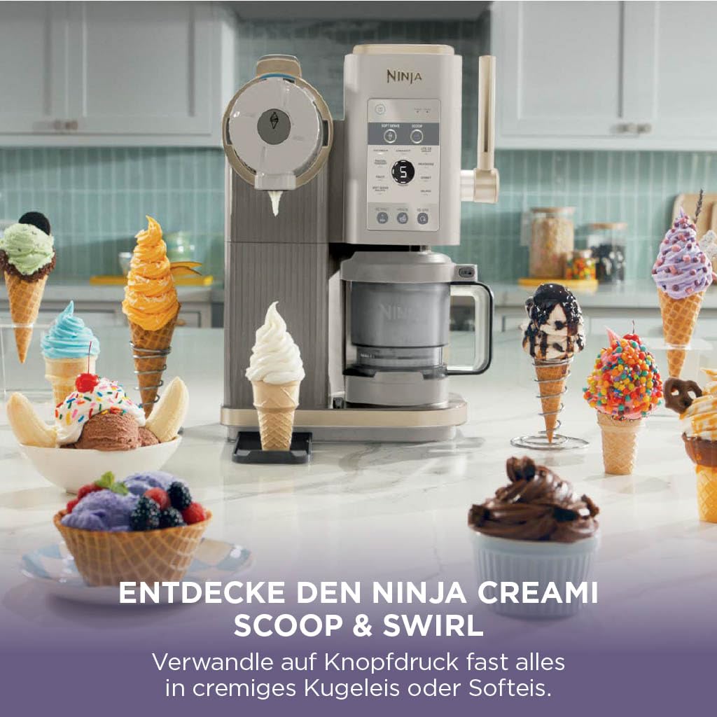 Ninja CREAMi Scoop & Swirl Eismaschine mit 2 Behältern, NC701EUSTGD
