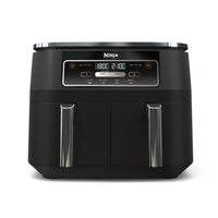 Ninja Foodi MAX Dual Zone Digitale Heißluftfritteuse, 9,5L Airfryer, 2 Fächer, Antihaftbeschichtung, spülmaschinenfeste Körbe, 6-in-1, 8 Portionen, Schwarz AF400EU
