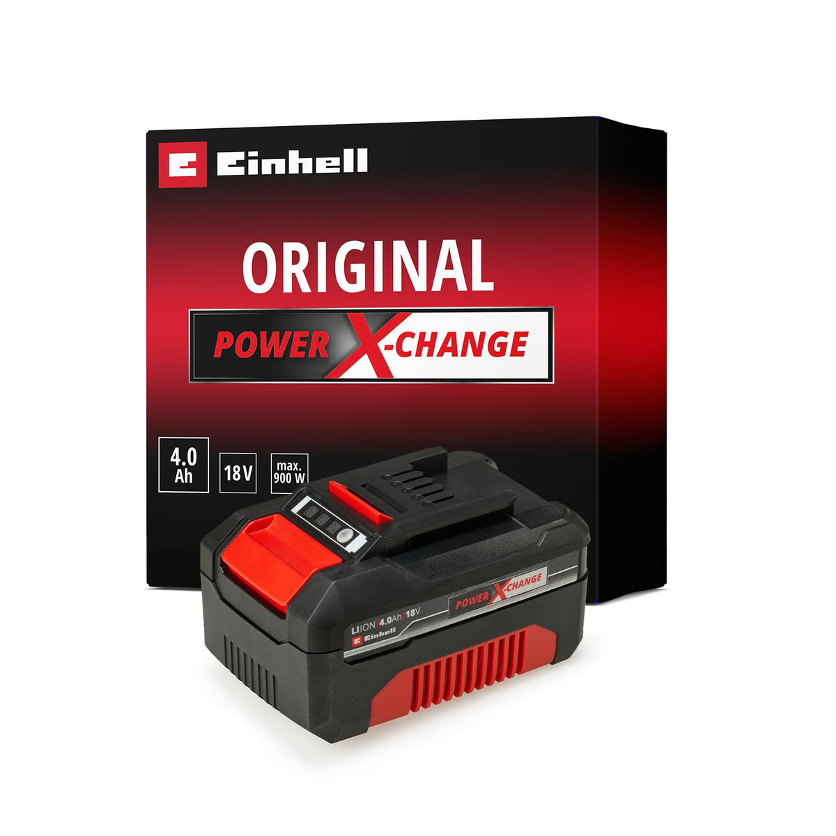 Original Einhell Akku PXC-Twinpack 4,0 Ah Power X-Change (Li-Ion, 18 V, 2x 4,0 Ah, für alle PXC-Geräte geeignet, proaktives Batteriemanagement, situativ angepasste Ladezyklen)