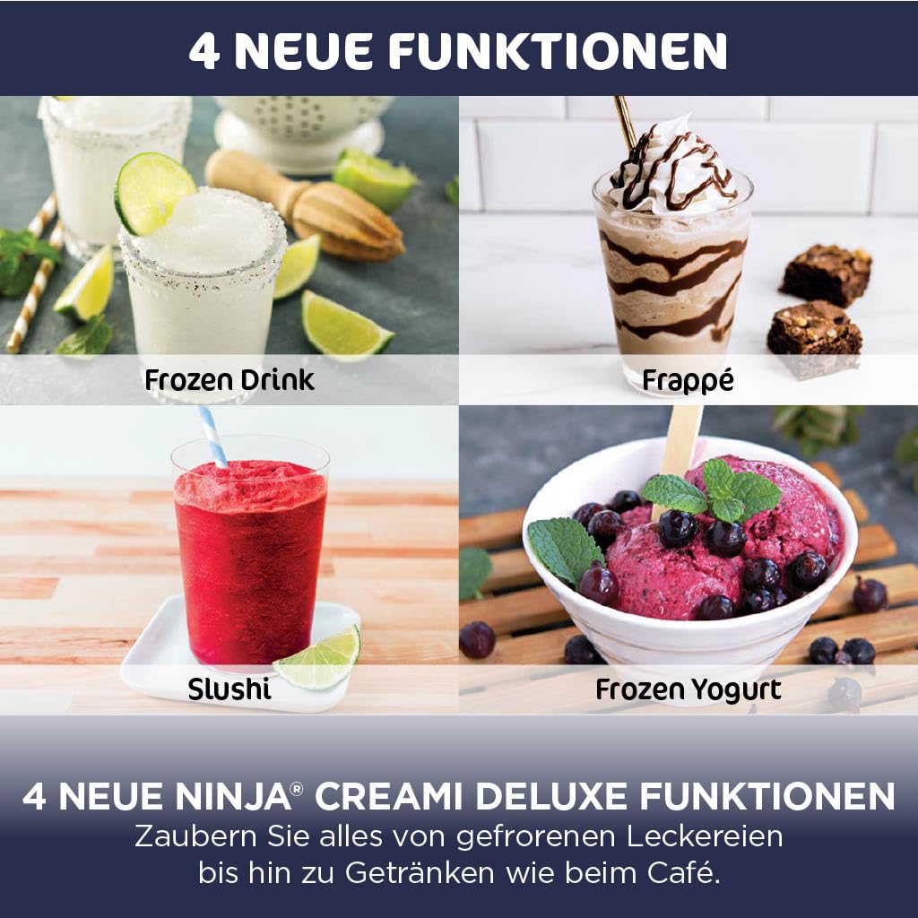Ninja CREAMi Deluxe Eismaschine mit 2 Behältern, Stone Gold, NC502EUSTGD
