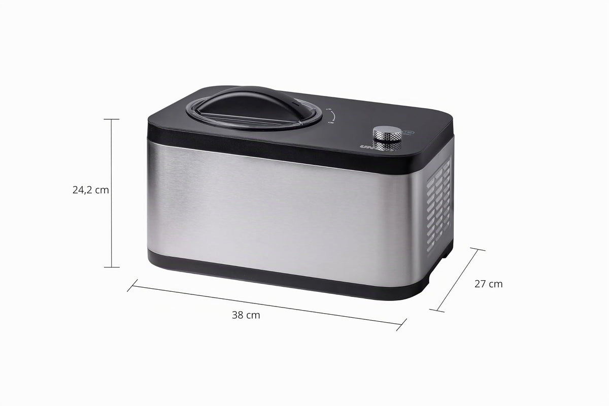 Unold 48826 EVA Eismaschine & Joghurtbereiter, Kompressor, 1,5 L, Eiscreme in ca. 30 Min., mit Timer