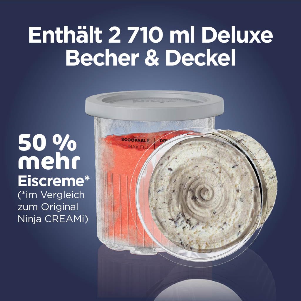 Ninja CREAMi Deluxe Eismaschine mit 2 Behältern, Stone Gold, NC502EUSTGD