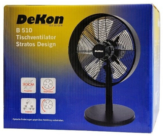 Dekon B 510 Tischventilator 35W 30cm 3 Stufen sw