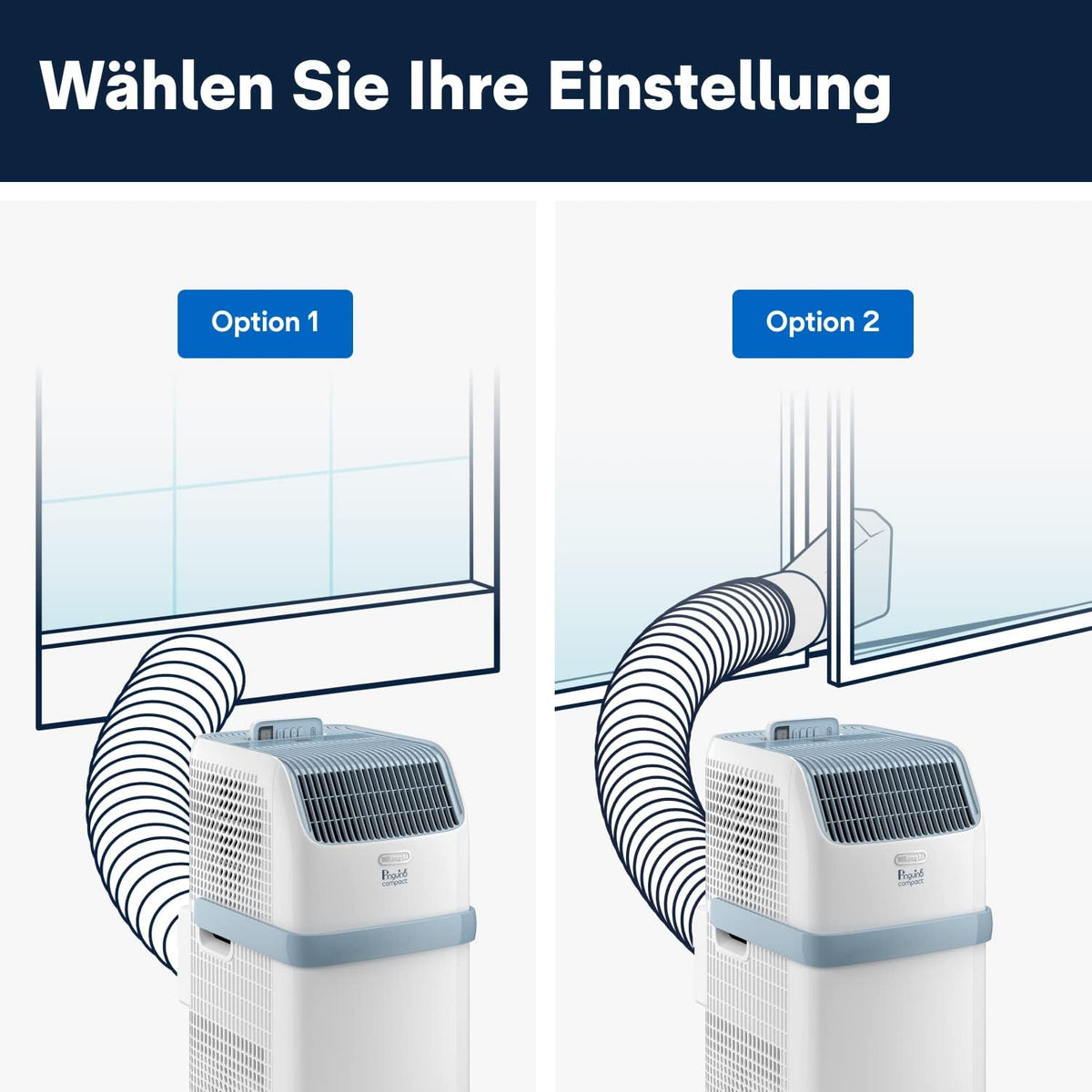 De'Longhi Pinguino Compact ES72 YOUNG, Mobiles Klimagerät, 8.300 BTU/h, für Räume bis zu 60m3, Entfeuchtungsfunktion, 24-Stunden-Timer, Energieeffizienzklasse A, Weiß