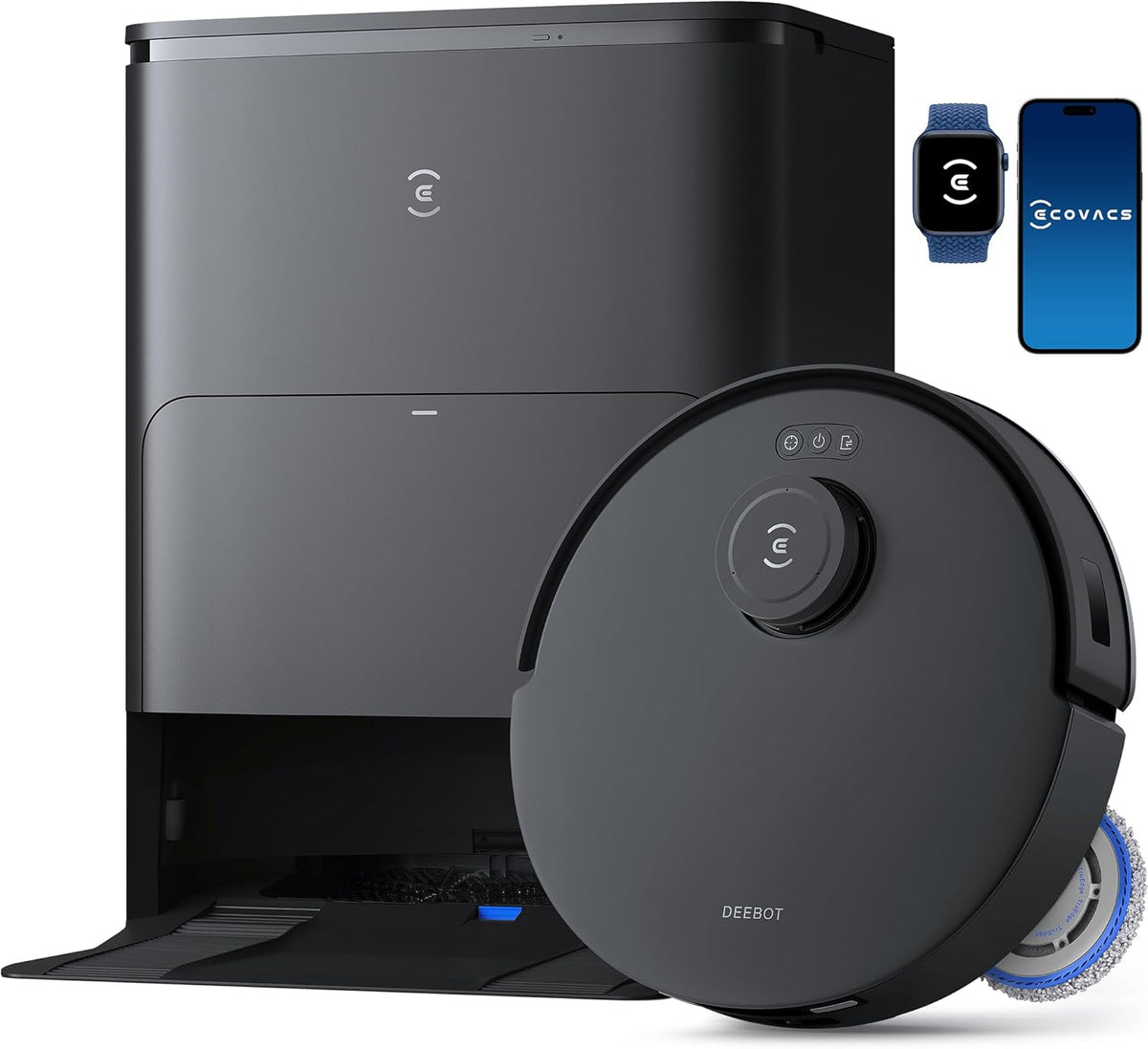 ECOVACS DEEBOT T30S PRO Saugroboter mit Wischfunktion, 11.000 Pa, ZeroTangle Technologie, 70°C heißes Wasser Wischen beim Waschen, TruEdge™ Kantenwischen, 6.400mAh Batterie, AI-Hindernisvermeidung
