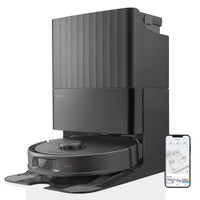 roborock Qrevo Serie Saugroboter mit Wischfunktion, 8000Pa Saugkraft(verbessert von Qrevo S), Anti-Verfilzungs-Seitenbürste, Hindernisvermeidung, LiDAR-Navigation, All-in-One Dock,Schwarz(QV 35A Set)