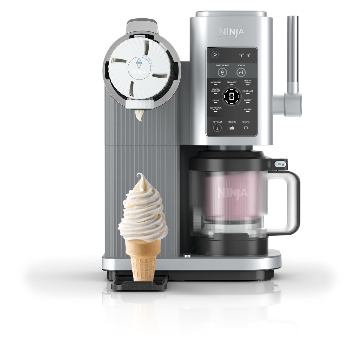 Ninja CREAMi Scoop & Swirl Eismaschine mit 2 Behältern Platinsilber NC701EU