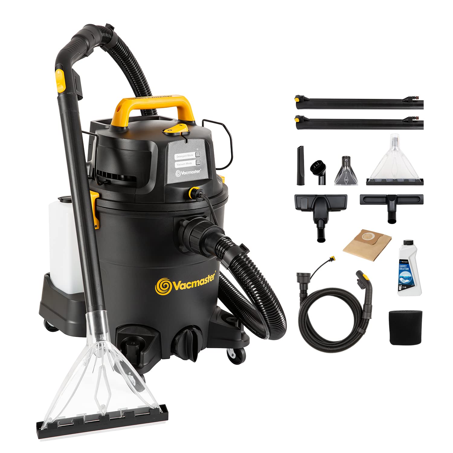 Vacmaster SCA0801 Waschsauger Teppichreiniger Fleckenreiniger für Teppiche, Vorleger, Polster, Treppen und Autos | Nass-Trocken-Sauger Starke Saugkraft Wasser Waschen Dekontamination | 800 W