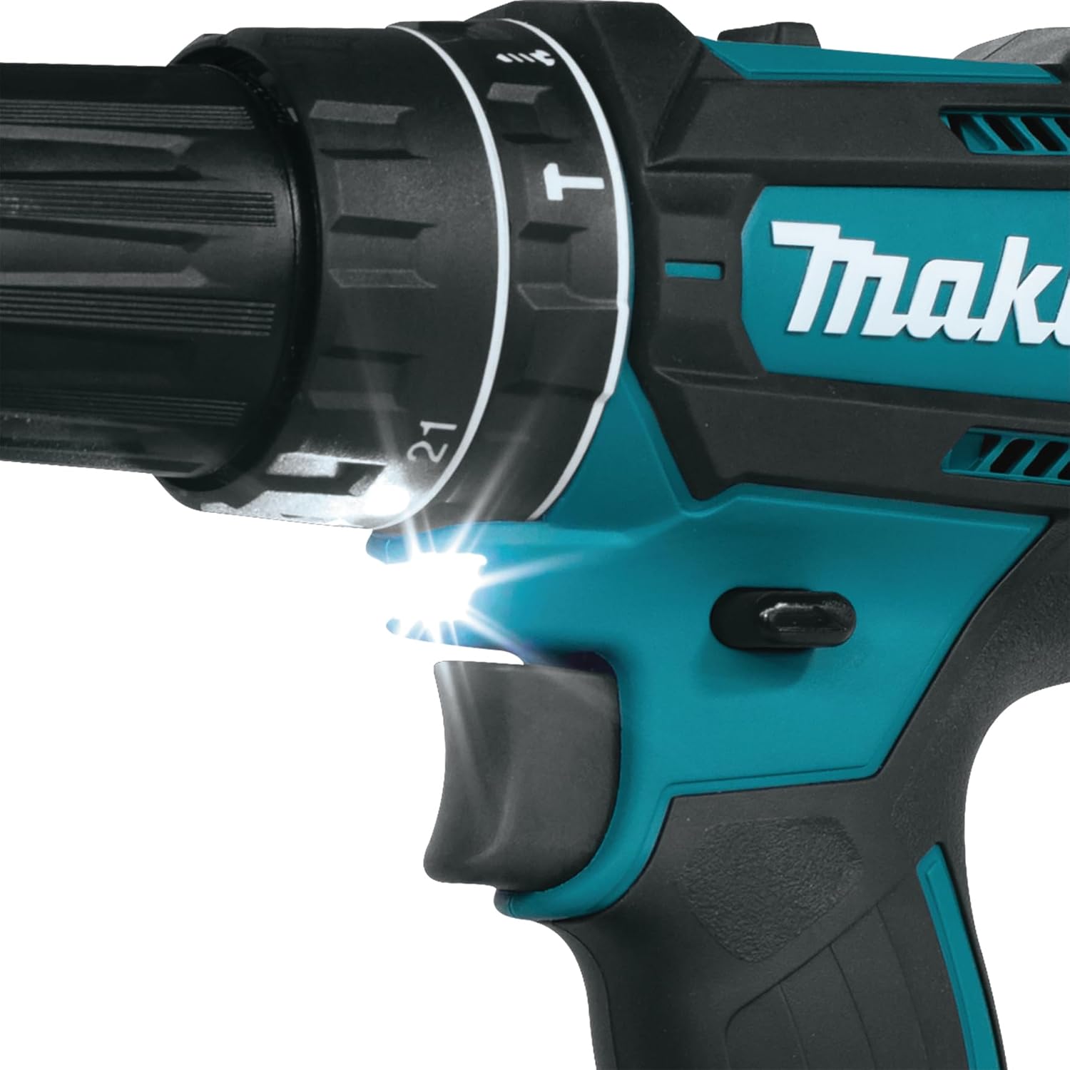 Makita DHP482RFX9 Schlagbohrschrauber 18V / 3,0 Ah, 2 Akkus plus Ladegerät im Alukoffer, Petrol, 96-tlg. Zubehör-Set