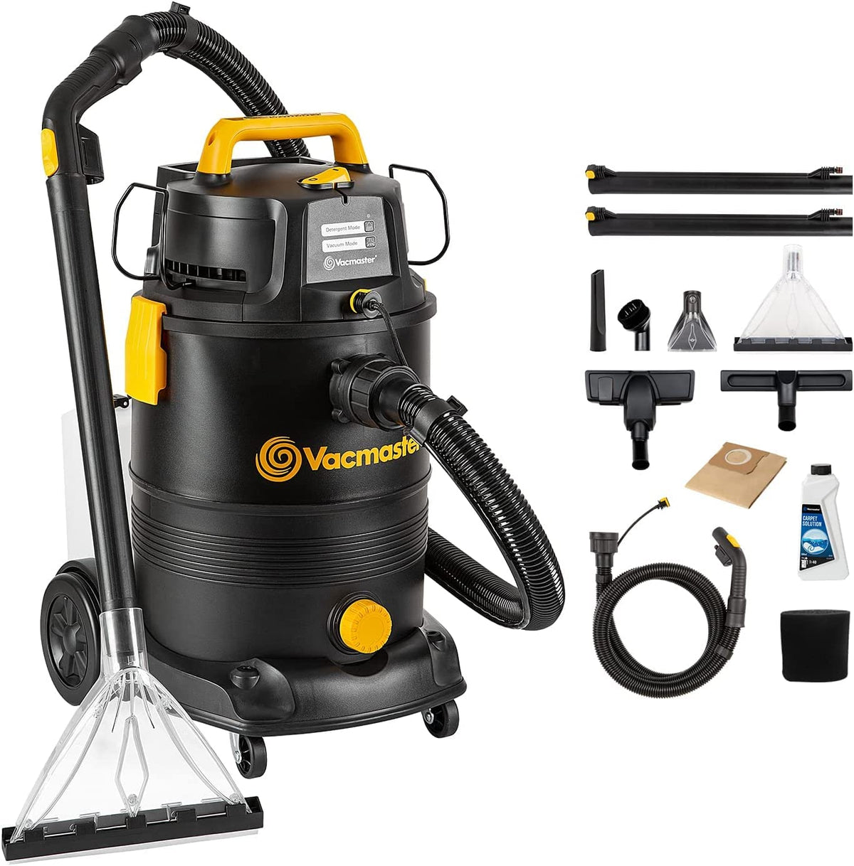 Vacmaster SCA0801 Waschsauger Teppichreiniger Fleckenreiniger für Teppiche, Vorleger, Polster, Treppen und Autos | Nass-Trocken-Sauger Starke Saugkraft Wasser Waschen Dekontamination | 800 W
