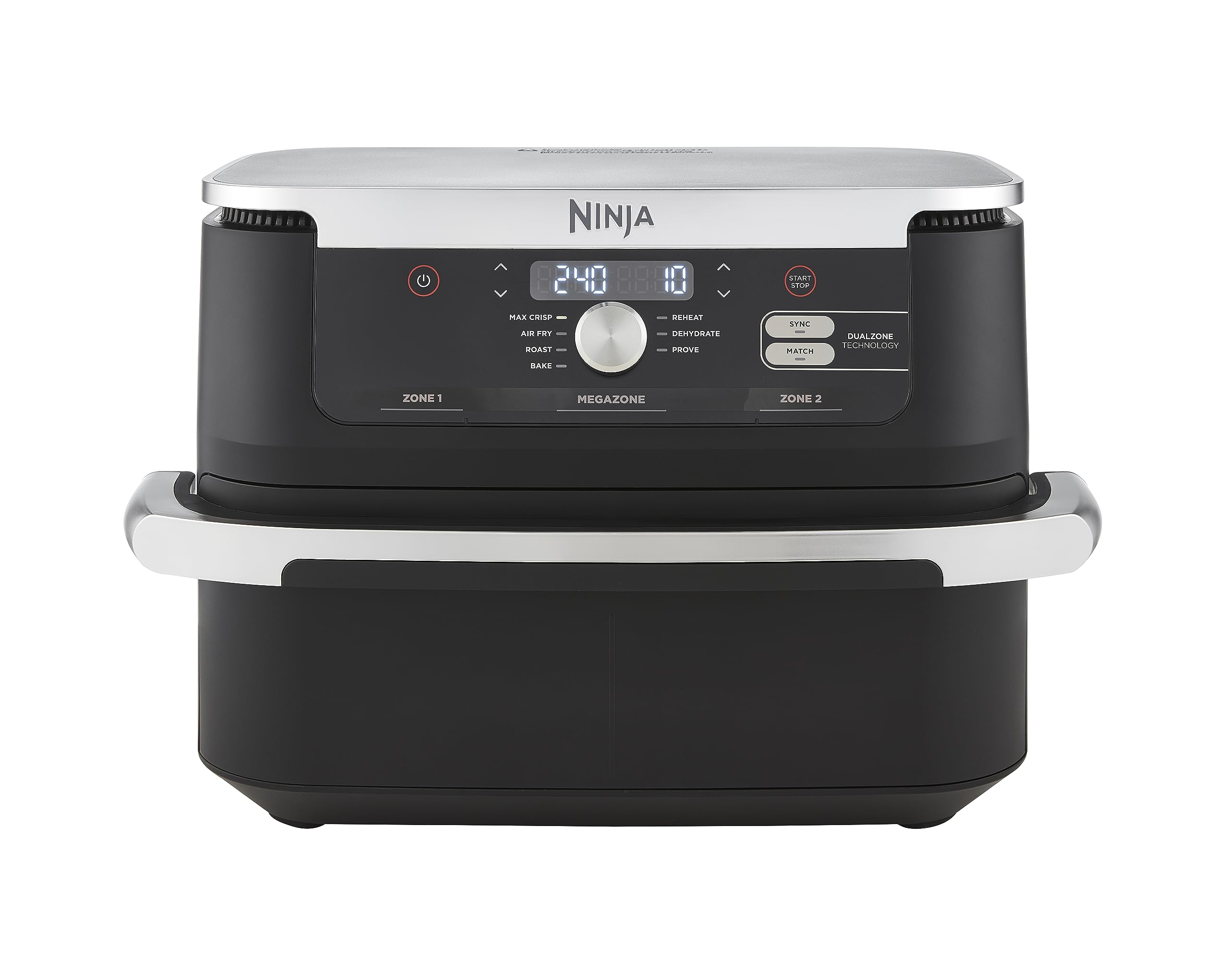 Ninja Foodi Dual Zone Digitale Heißluftfritteuse, 7,6L Airfryer, 2 Fächer, Antihaftbeschichtung, spülmaschinenfeste Körbe, 6-in-1, 4-6 Portionen, Schwarz AF300EU