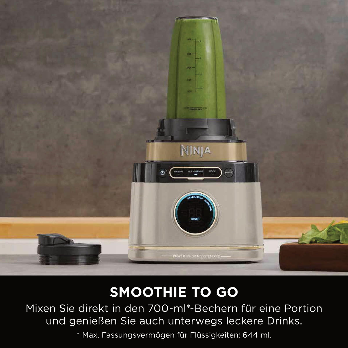 Ninja 3-in-1 Detect Power Blender Processor Pro, Stone Gold, TB401EUSTGD