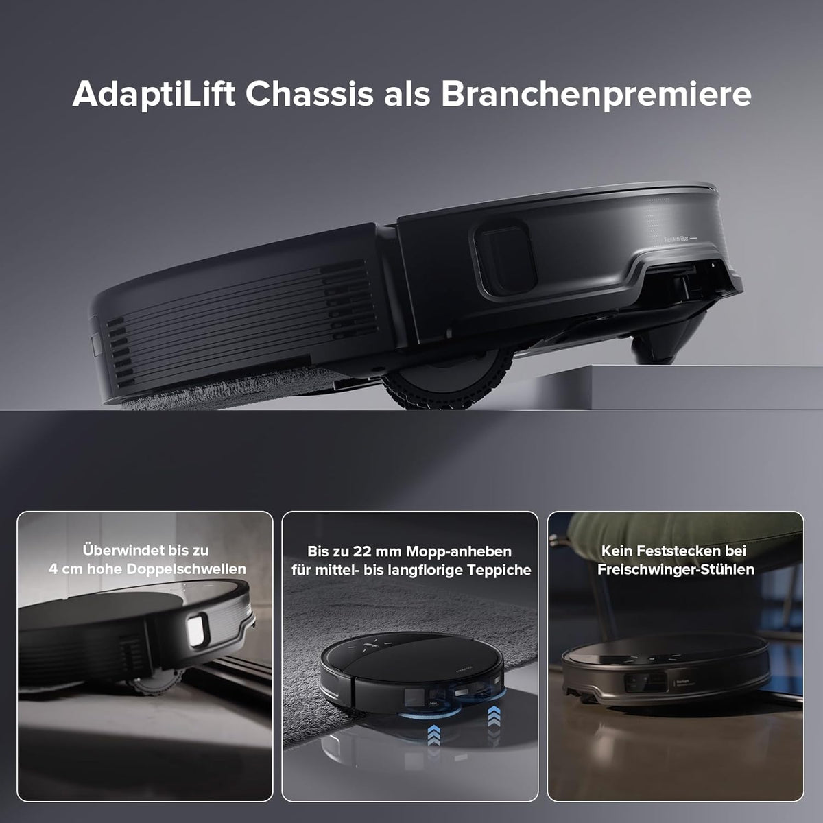 roborock Saros 10R Saugroboter mit Wischfunktion&angebbarem Wischmopp, 7,98cm Ultra-Slim Design, StarSight System 2.0, Zero-Tangle System