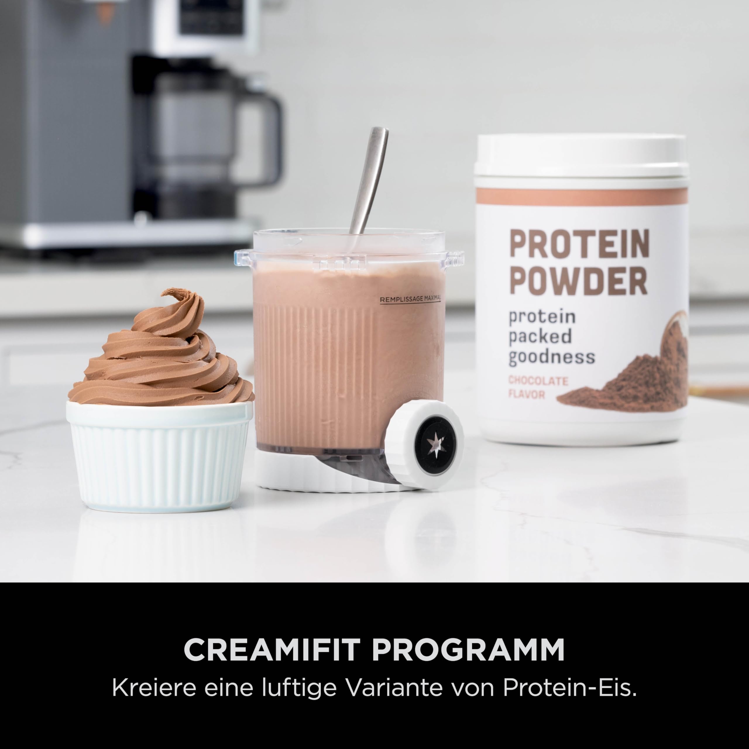 Ninja CREAMi Scoop & Swirl Eismaschine mit 2 Behältern Platinsilber NC701EU