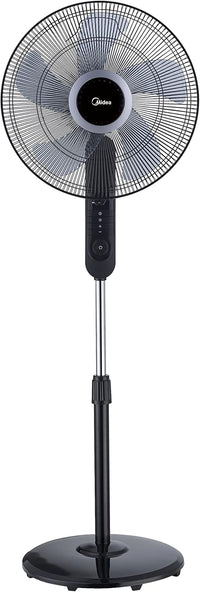 Midea FS40-15FR Standventilator Leise mit Fernbedienung, 3 Geschwindigkeitsstufen,LED Anzeige, 7,5H Timer, höhenverstellbar, 80°Oszil-lationsfunktion, 55W Kraftvoller,Ventilator,Luftzirkulation