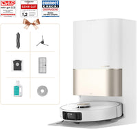 dreame X40 Ultra Complete Saugroboter mit Wischfunktion, 12.000Pa Saugkraft, 70℃ Wischmopp, selbstreinigend, automatische Entleerung, automatisches Nachfüllen, Anti-Wirrwarr und anhebbare Bürsten