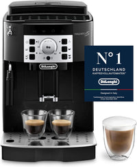 De'Longhi Magnifica S ECAM 22.110.B Kaffeevollautomat mit Milchaufschäumdüse für Cappuccino, mit Espresso Direktwahltasten und Drehregler, 2-Tassen-Funktion, 1,8 Liter Wassertank, Schwarz/Silber