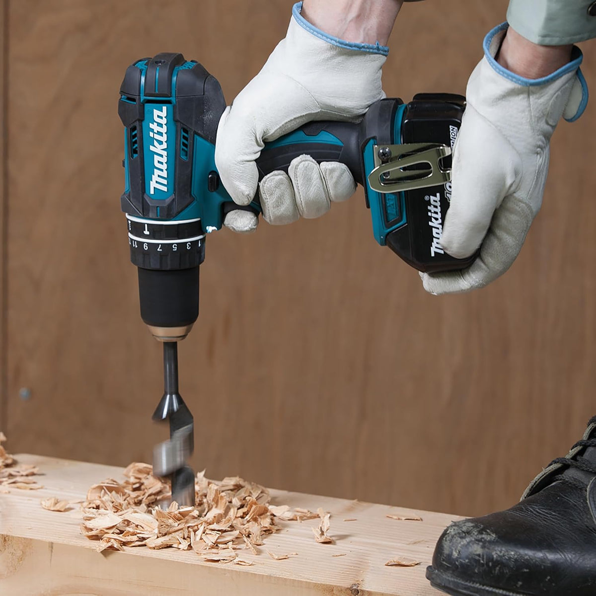Makita DHP482RFX9 Schlagbohrschrauber 18V / 3,0 Ah, 2 Akkus plus Ladegerät im Alukoffer, Petrol, 96-tlg. Zubehör-Set