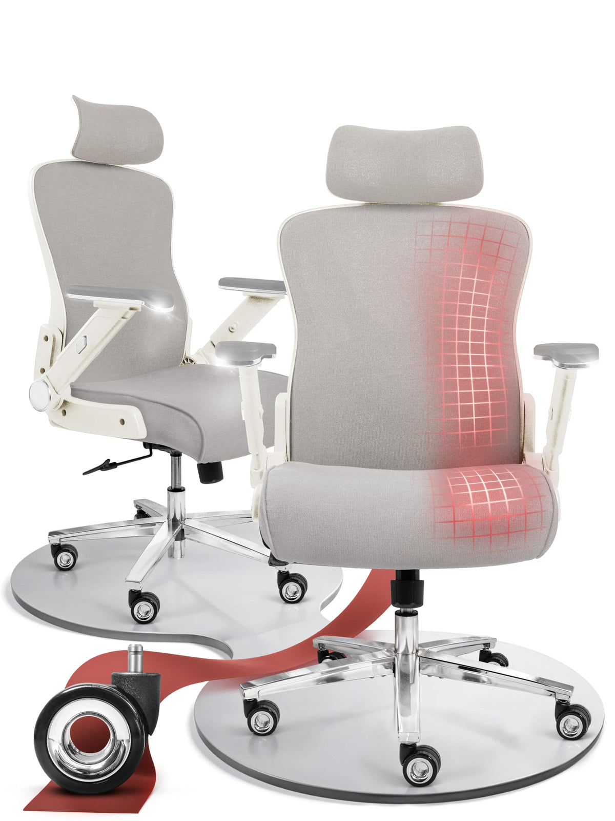 CLOUVOU CleverSeat Bürostuhl Ergonomisch [TESTSIEGER] Schreibtischstuhl 100% individuell einstellbar | Büro Stuhl & Gaming Stuhl | Computerstuhl Home Office Chair Ergonomic | Drehstuhl 150 kg