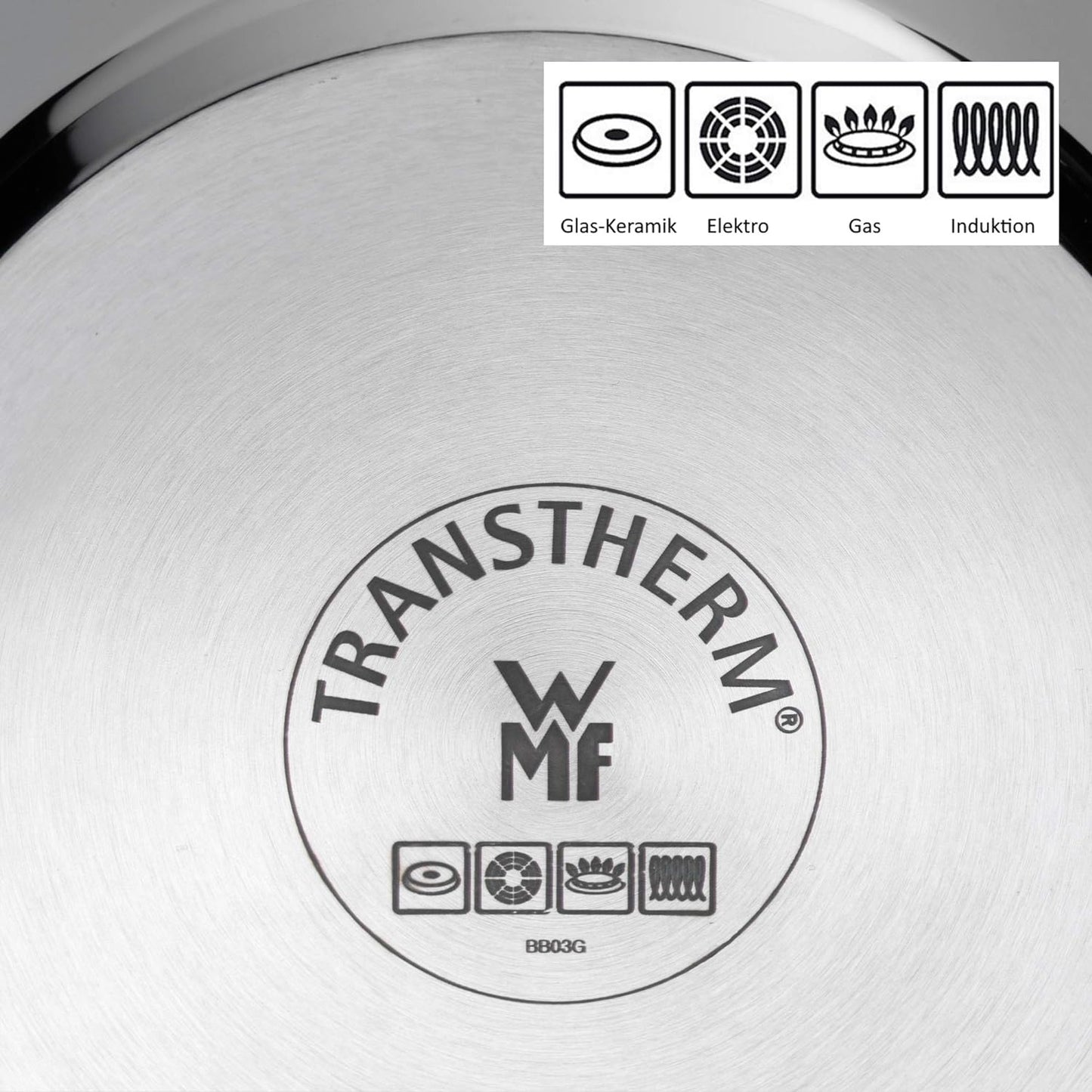 WMF Provence Plus Topfset Induktion 5-teilig, Kochtopf Set unbeschichtet mit Glasdeckel, für alle Herdarten geeignet, Induktions Töpfe Set, ohne Skalierung, Cromargan Edelstahl poliert