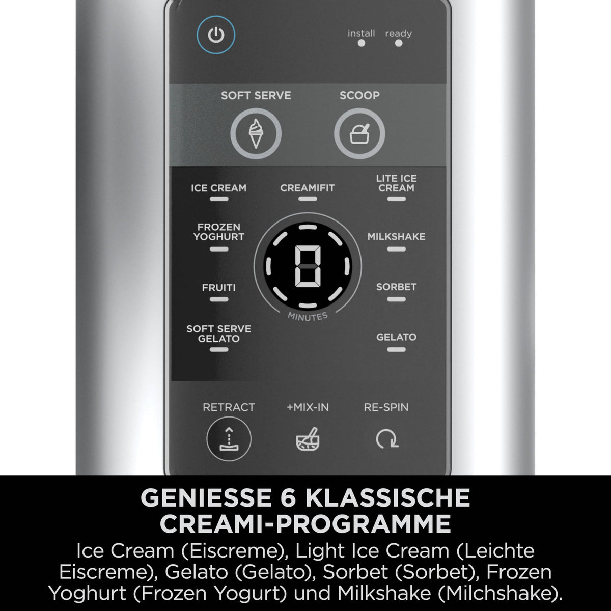 Ninja CREAMi Scoop & Swirl Eismaschine mit 2 Behältern Platinsilber NC701EU