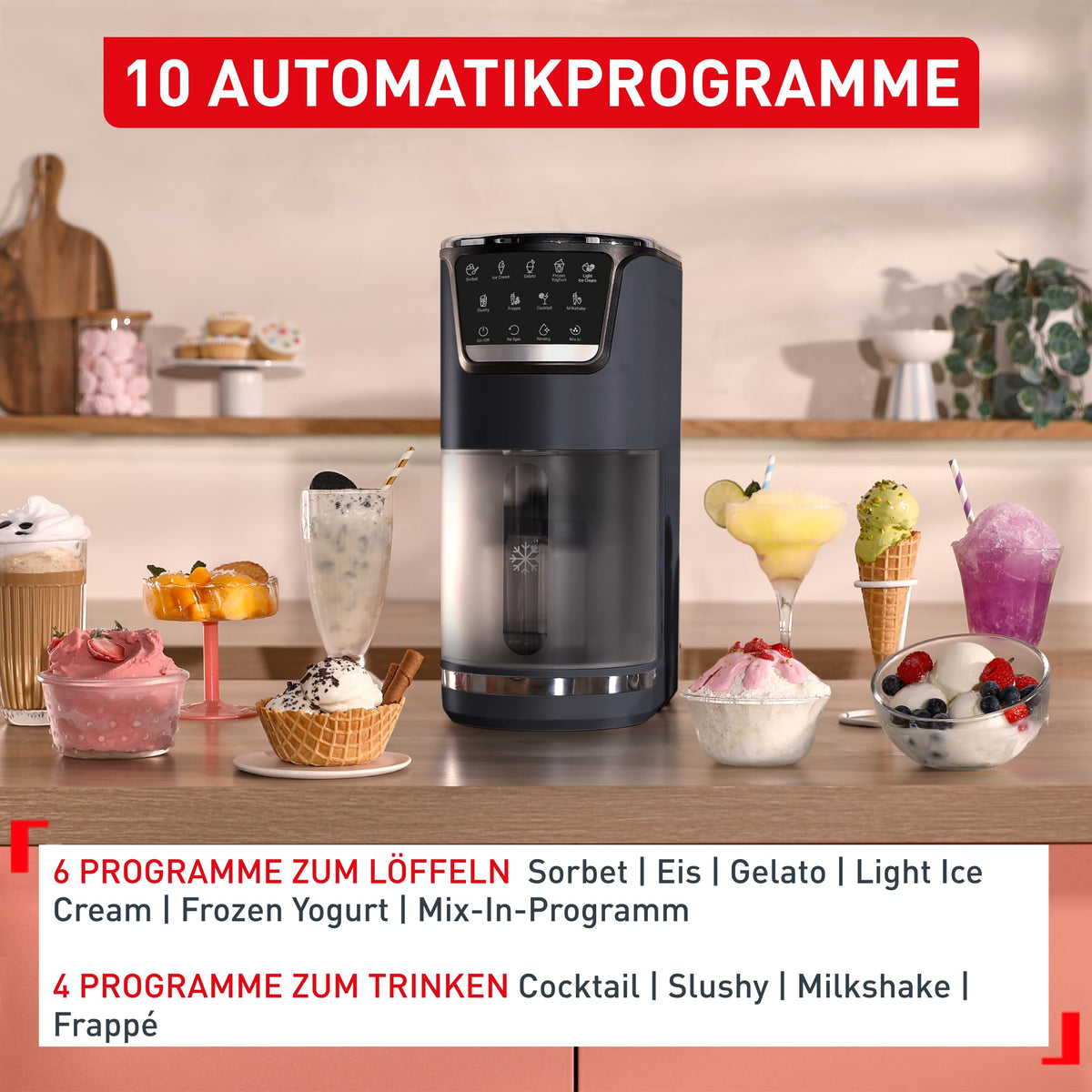 Tefal Dolci Eismaschine – Eiscreme, Gelato, Protein-Eis & Sorbet
