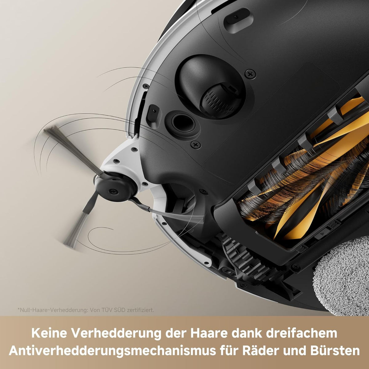 Mova V50 Ultra Complete Saugroboter mit Wischfunktion, Einer Saugkraft von 24.000 Pa, anhebbare Navigation mit 6 cm Hindernisüberwindung und Warmwasser-Wischen mit DuoSolution-System, weiß