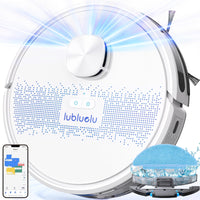 Lubluelu Saugroboter mit Wischfunktion 2-1, 4000Pa Staubsauger Roboter Lasernavigation mit 5 Karten, 55 dB Roboterstaubsauger mit APP Steuerung, Ideal für Tierhaare, Teppiche, Hartböden, Blau (SL60D)