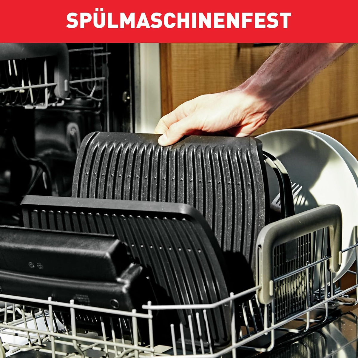 Tefal OptiGrill+ XL Kontaktgrill, 9 Programme, Garstufenanzeige, Abnehmbare XL-Platten, Manueller Modus, Elektrogrill, Edelstahl, GC722D16