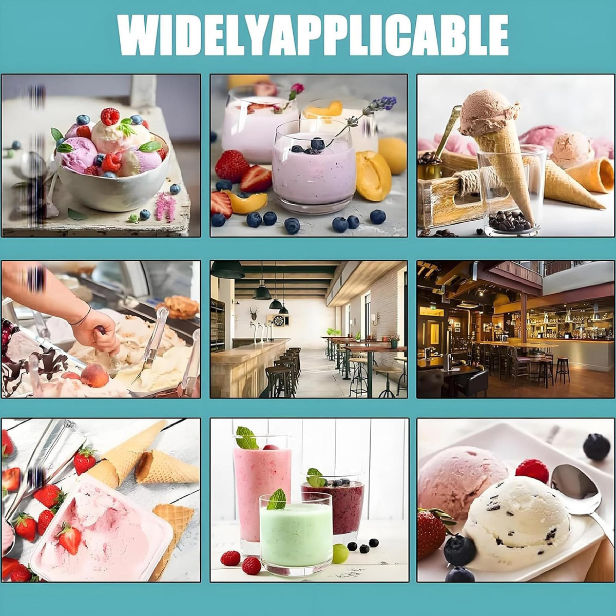 DDZJTPP Kommerzielle Eismaschine, 3.200 U/min, Milchshake-, Joghurt- & Gelato-Mixer, inkl. 3 Handbecher