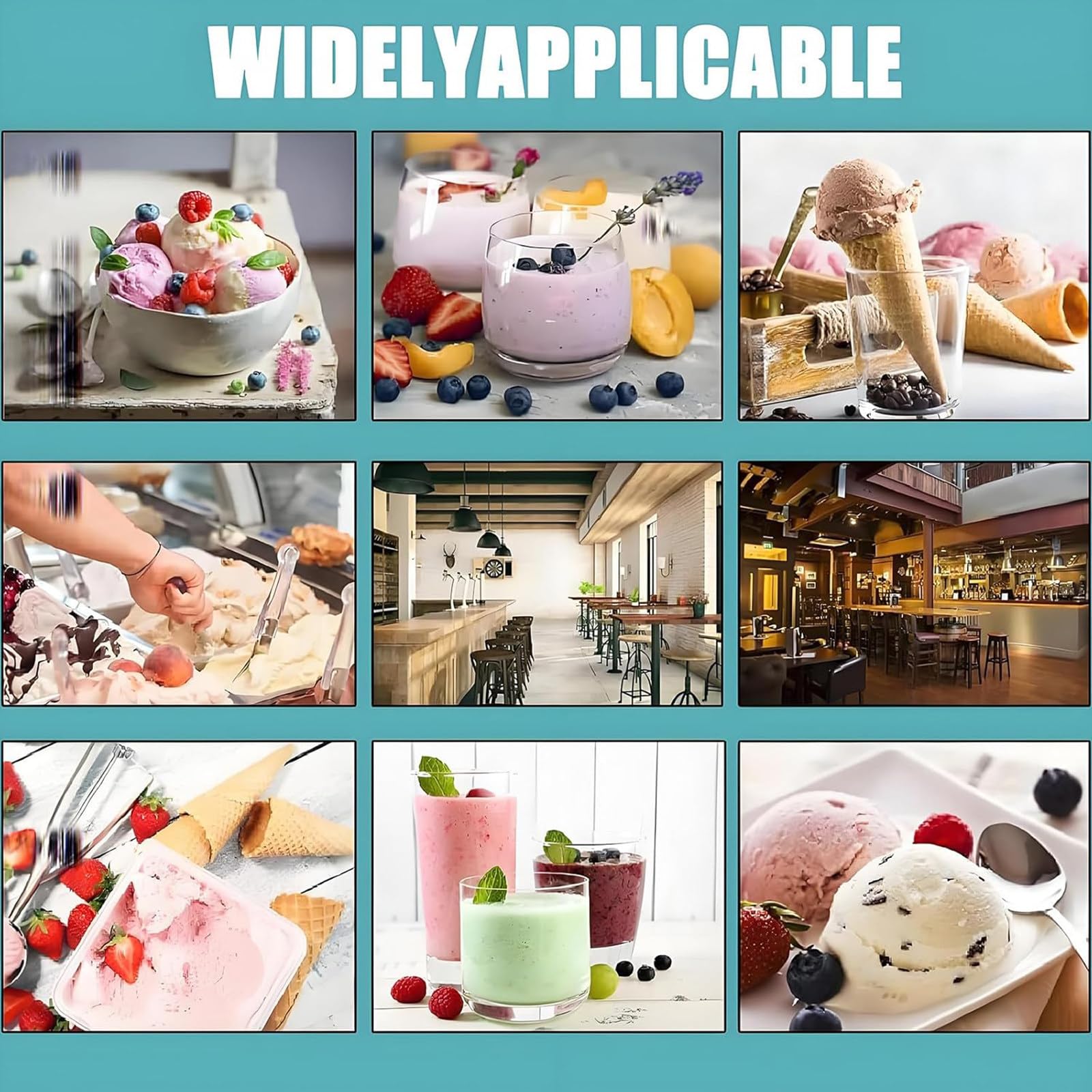 DDZJTPP Kommerzielle Eismaschine, 3.200 U/min, Milchshake-, Joghurt- & Gelato-Mixer, inkl. 3 Handbecher