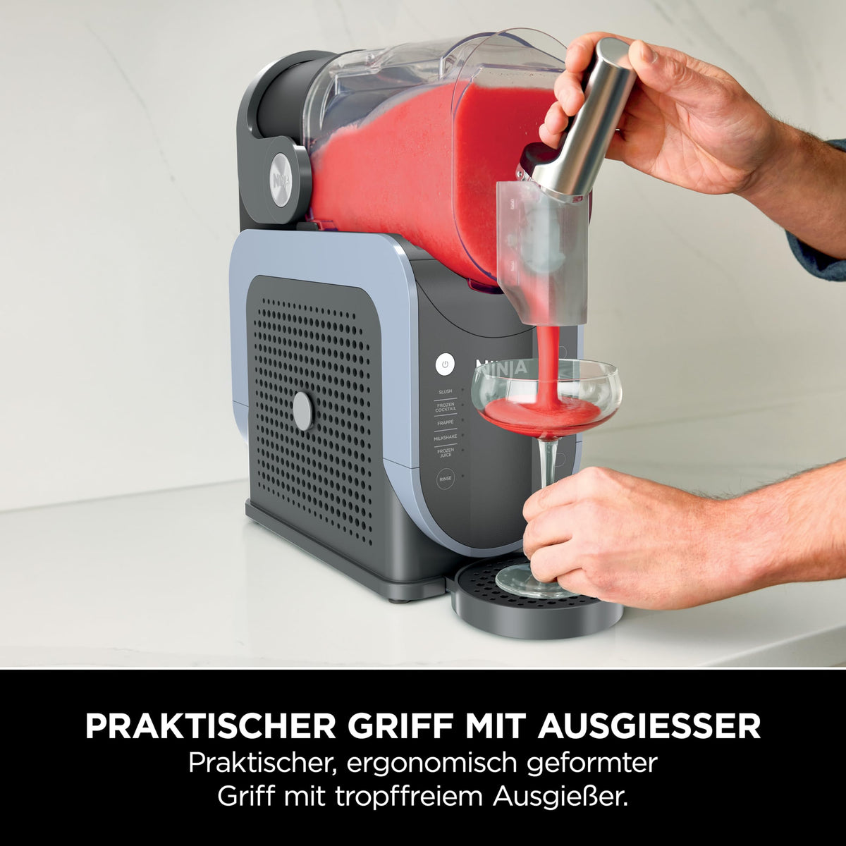 Ninja SLUSHi Maschine für Slush, Eis-Cocktails, Frappé, Blau & Grau FS301EU