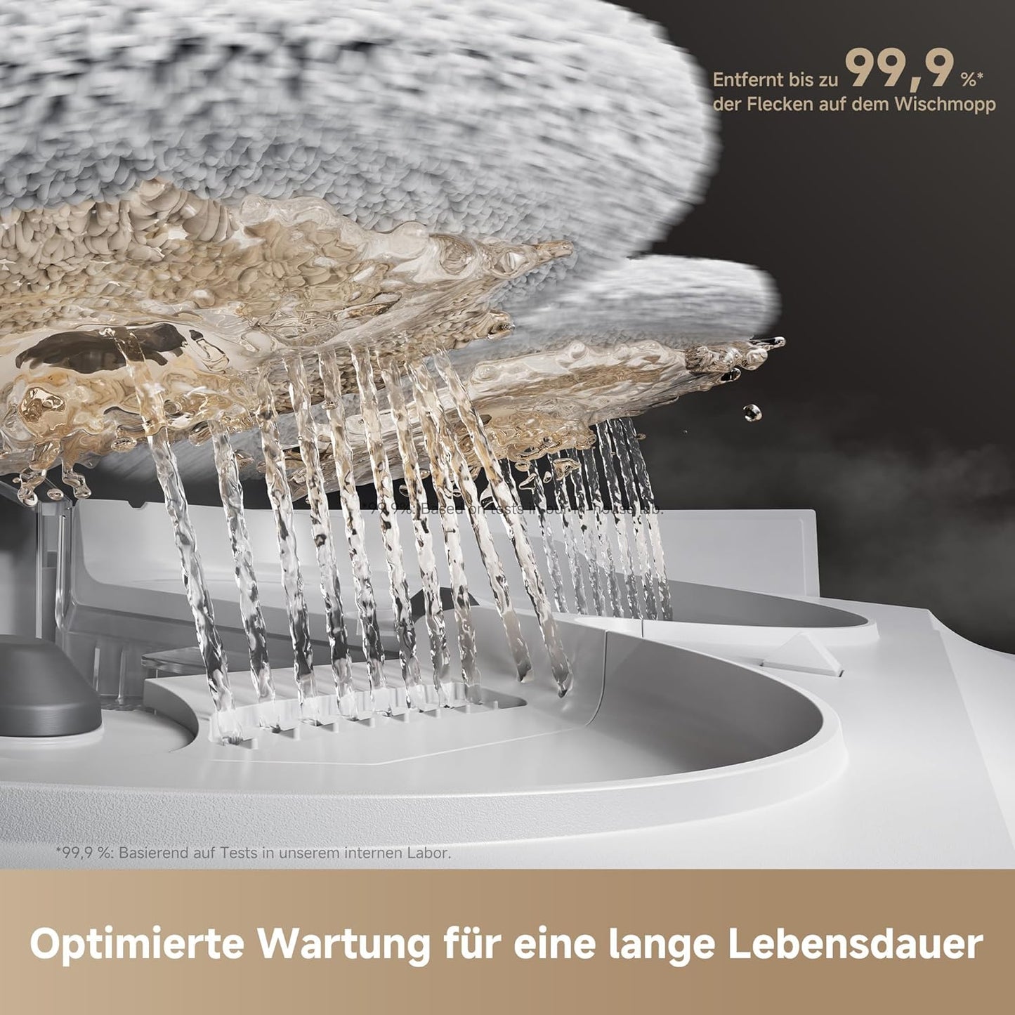 Mova V50 Ultra Complete Saugroboter mit Wischfunktion, Einer Saugkraft von 24.000 Pa, anhebbare Navigation mit 6 cm Hindernisüberwindung und Warmwasser-Wischen mit DuoSolution-System, weiß
