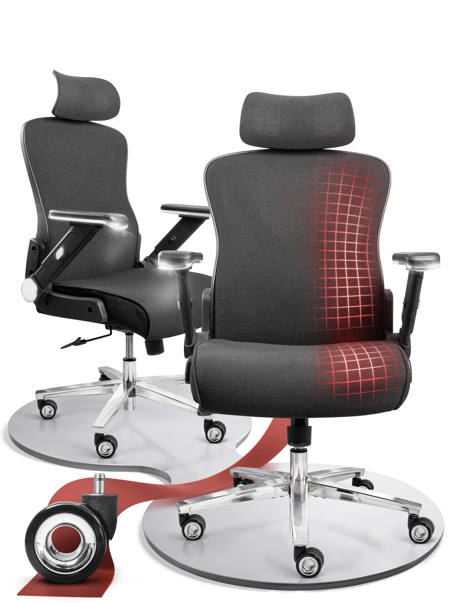 CLOUVOU CleverSeat Bürostuhl Ergonomisch [TESTSIEGER] Schreibtischstuhl 100% individuell einstellbar | Büro Stuhl & Gaming Stuhl | Computerstuhl Home Office Chair Ergonomic | Drehstuhl 150 kg