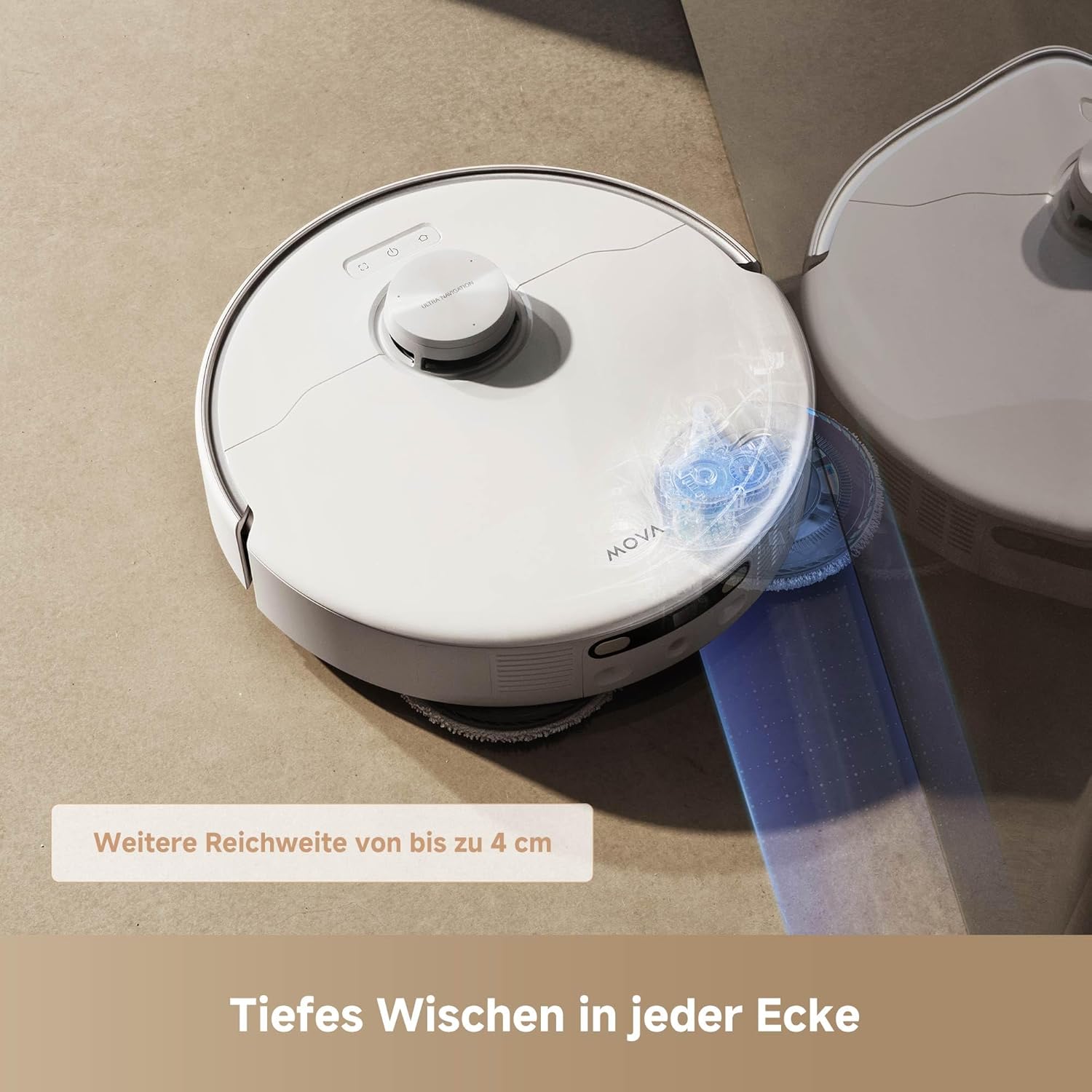 Mova P50 Pro Ultra Saugroboter mit Wischfunktion, 19.000 Pa Saugkraft, 75 ℃ Heißwasser-Moppwäsche, automatische Reinigung, automatische Entleerung, automatische Nachfüllung, Hindernisvermeidung