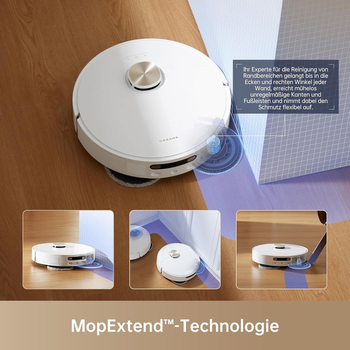 dreame L10s Pro Ultra Heat Saugroboter mit Wischfunktion, Automatische Moppreinigung mit heißem Wasser, Moppverlängerung, 7.000 Pa Saugkraft, Doppelte Mopp- und Bodenreinigung, Teppicherkennung