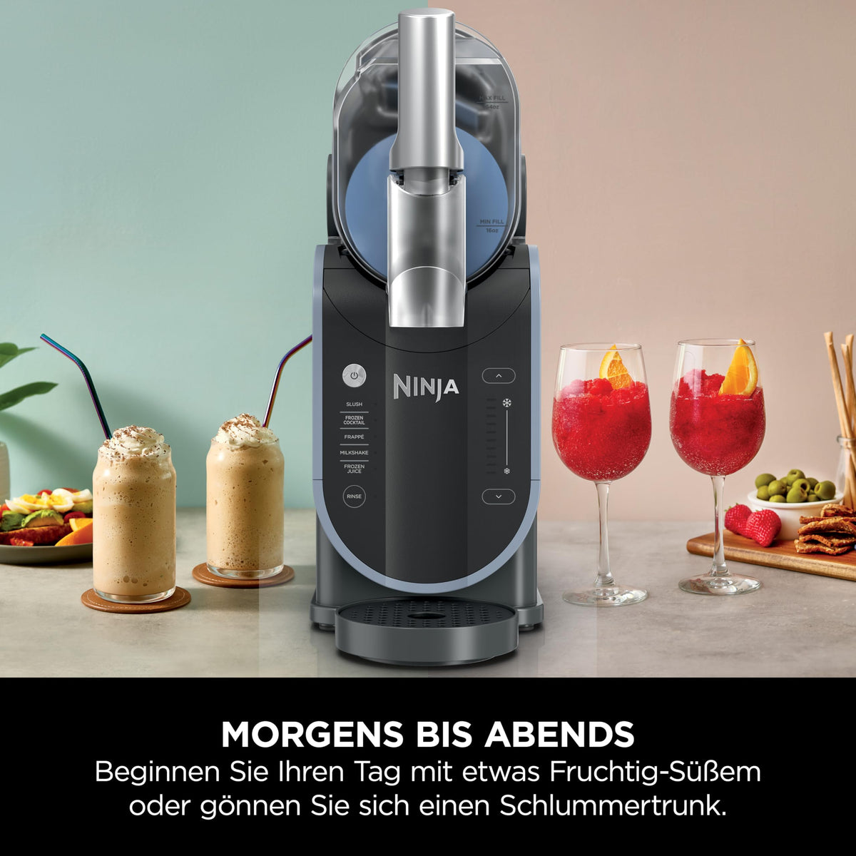 Ninja SLUSHi Maschine für Slush, Eis-Cocktails, Frappé, Blau & Grau FS301EU