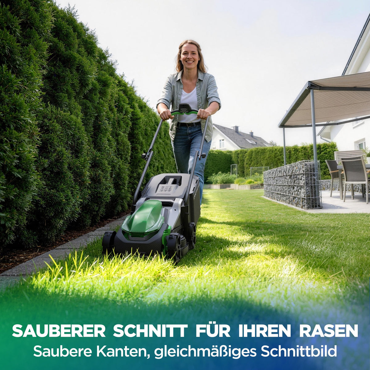 Kraftsense U20X Slim 20V bürstenloser Akku-Rasenmäher 33 cm – mit langem Lauf 8,0Ah Akku