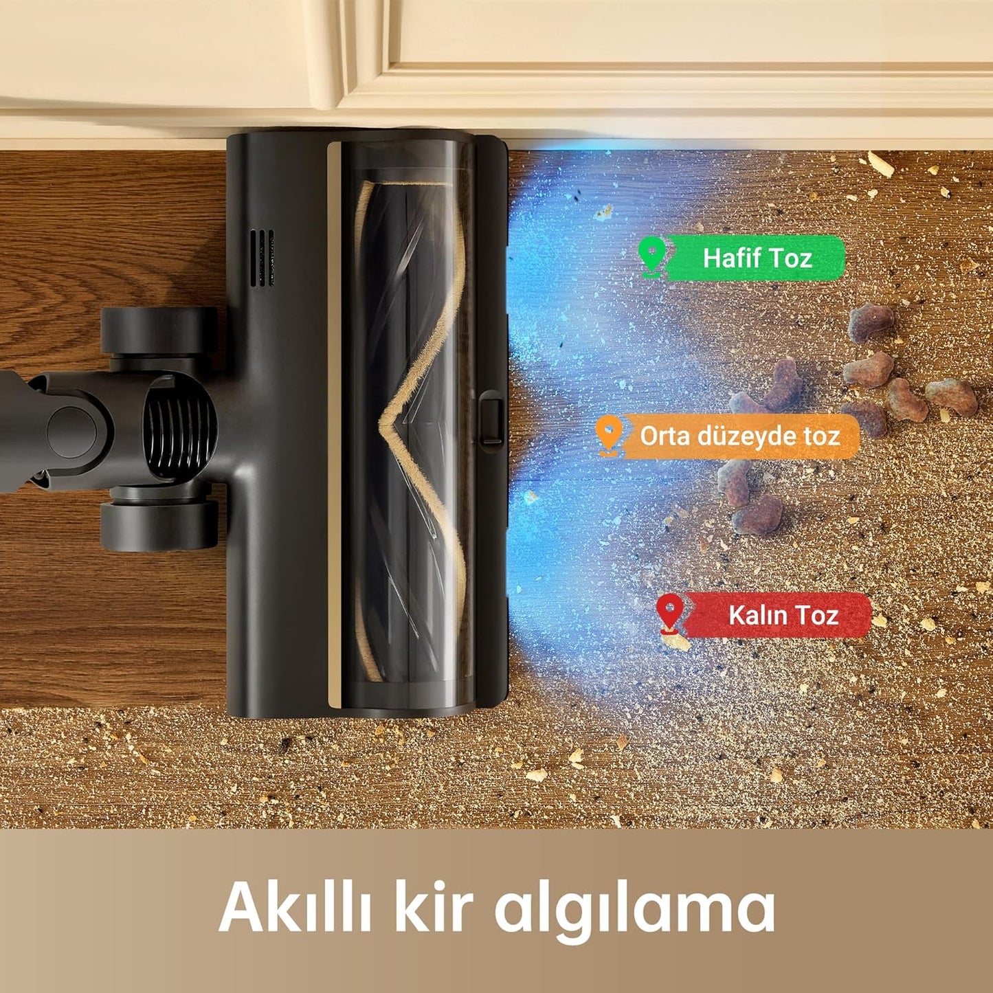 dreame R20 Kabelloser Staubsauger, 190AW Starke Saugkraft, 90min Lange Laufzeit, Schmutzerkennung, LED-Bildschirm, blaues LED-Licht, kein verwickeln, ideal für Hausreinigung, Tierhaare, Teppiche