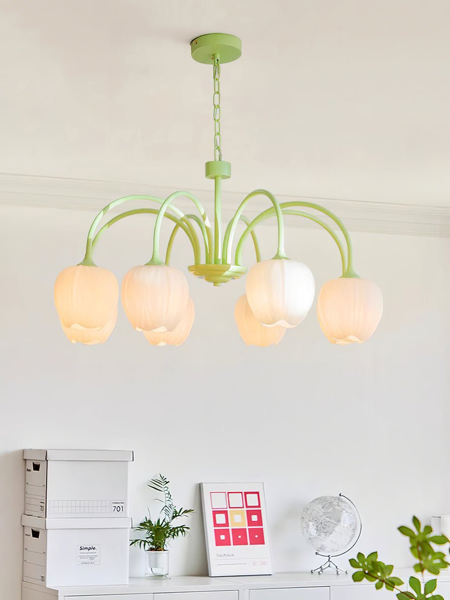 Tulpen-Matcha-Kronleuchter