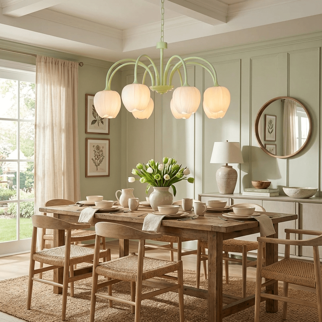 Tulpen-Matcha-Kronleuchter