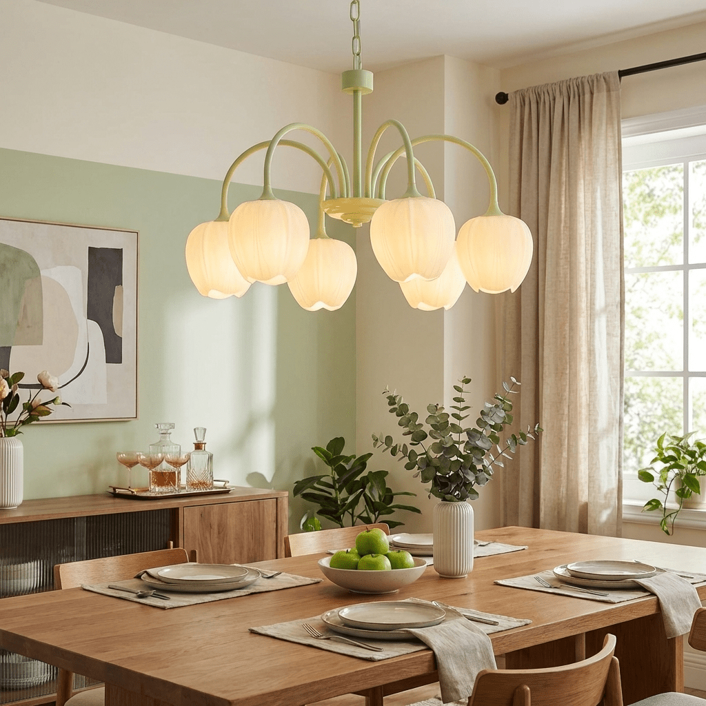 Tulpen-Matcha-Kronleuchter