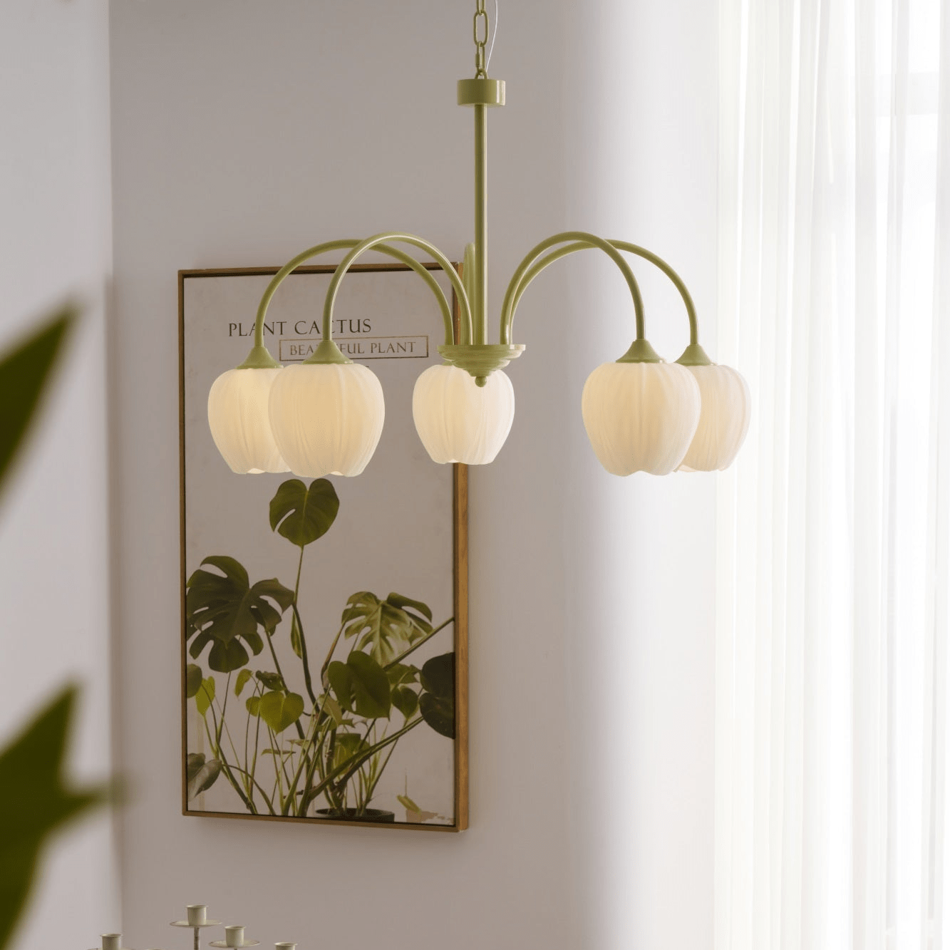 Tulpen-Matcha-Kronleuchter