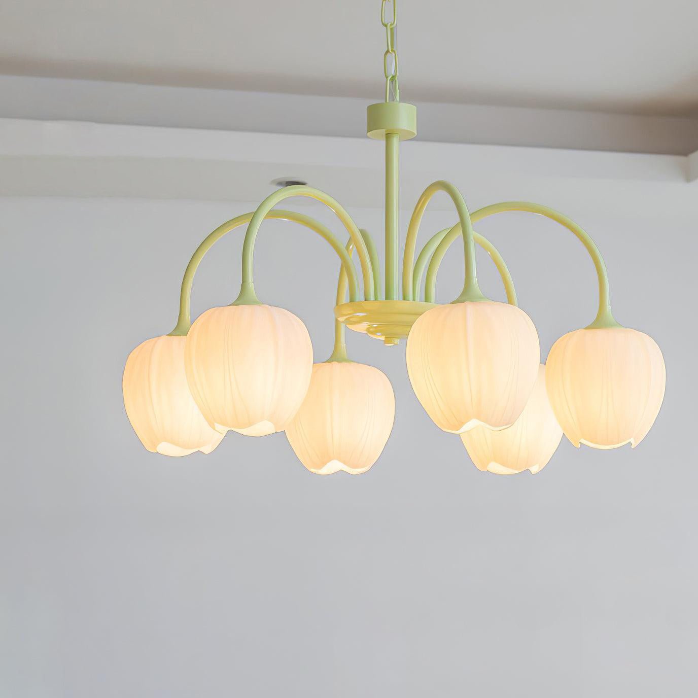 Tulpen-Matcha-Kronleuchter