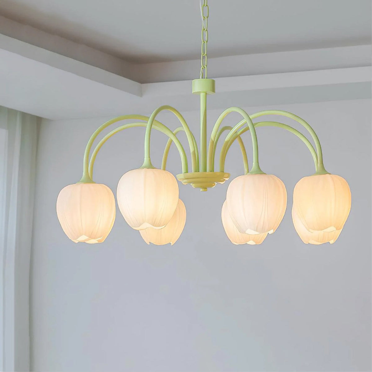 Tulpen-Matcha-Kronleuchter