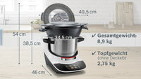 Bosch Küchenmaschine mit Kochfunktion, Cookit Premium Set Weiß