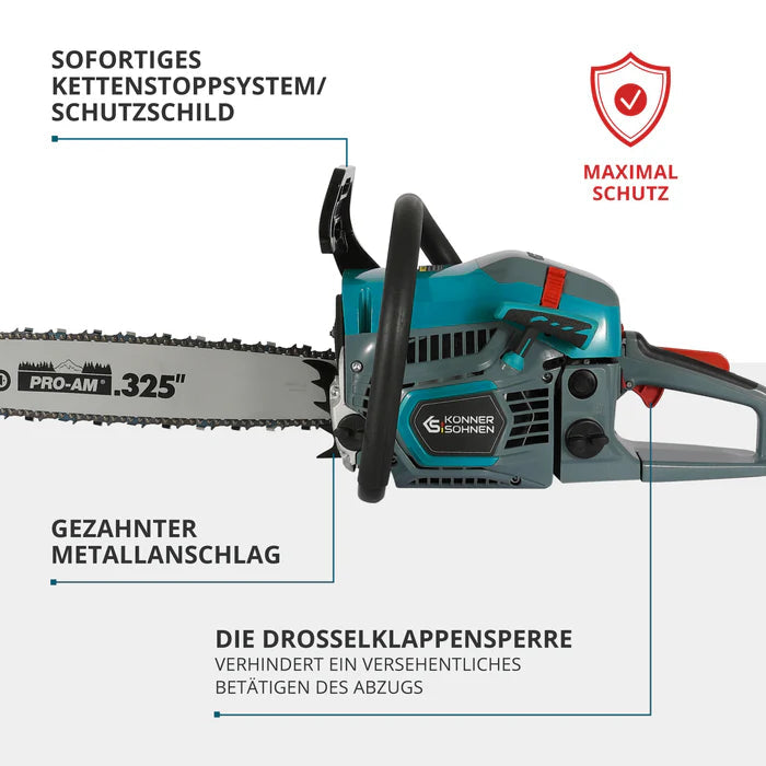 "Könner & Söhnen" Benzin-Kettensäge KS CS31G-18-1 ==> 18"/45cm